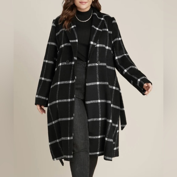 •new• BLOOMCHIC Plaid Coat - Picture 2 of 11